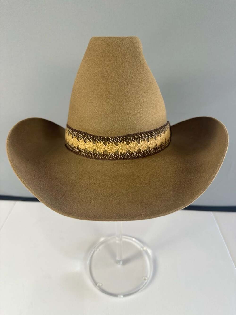 Vintage Stetson 5X Beaver Brown Felt Cowboy Hat Cattleman Western Size 7 USA